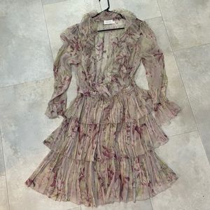 Perfect  condition sheer Zimmerman floral dress beautiful details size 1